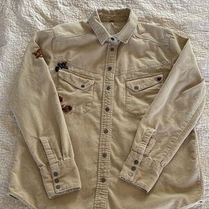 Free People, corduroy western style top with embroidered and appliquéd detail -S